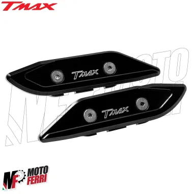 MF2589 Tappi Coperchi Specchietti Nero CNC Yamaha TMax 530 560 da 2012 a 2021