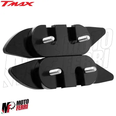 MF2589 Tappi Coperchi Specchietti Nero CNC Yamaha TMax 530 560 da 2012 a 2021