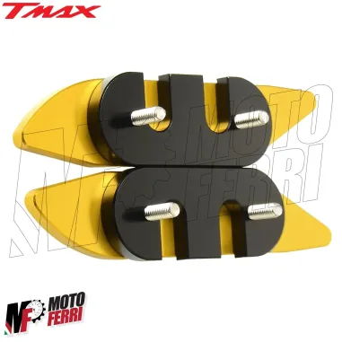 MF2589 Tappi Coperchi Specchietti Oro CNC Yamaha TMax 530 560 dal 2012 al 2021