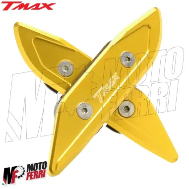 MF2589 Tappi Coperchi Specchietti Oro CNC Yamaha TMax 530 560 dal 2012 al 2021