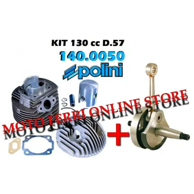 KIT MODIFICA CILINDRO 130 POLINI + ALBERO MOTORE VESPA 50 SPECIAL R L N - APE 50