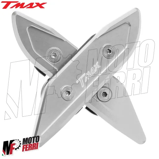 MF2589 Tappi Coperchi Specchietti Grigio CNC Yamaha TMax 530 560 dal 2012 a 2021