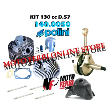 KIT MODIFICA CILINDRO 130 POLINI + ALBERO MOTORE VESPA 50 SPECIAL R L N APE 50