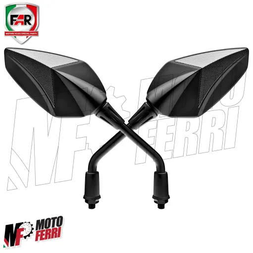 MF4500 Specchietti retrovisori FAR Nero / Carbon Look Omologati Universale Moto