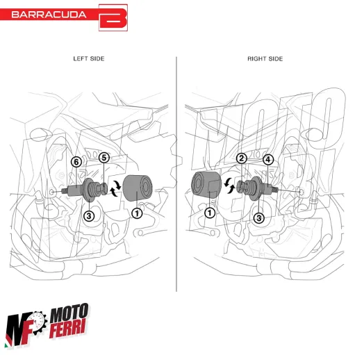 MF4503 Tamponi Protezione Telaio Barracuda per Yamaha XSR 900 mod 2016 - 2024