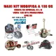 KIT MODIFICA CILINDRO 130 POLINI ALBERO MOTORE CAMPANA CUFFIA VESPA ET3 125 PRIM