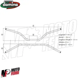 MF4507 Manubrio Alluminio Domino Rosso Piega Media 22mm Universale Moto Naked 2