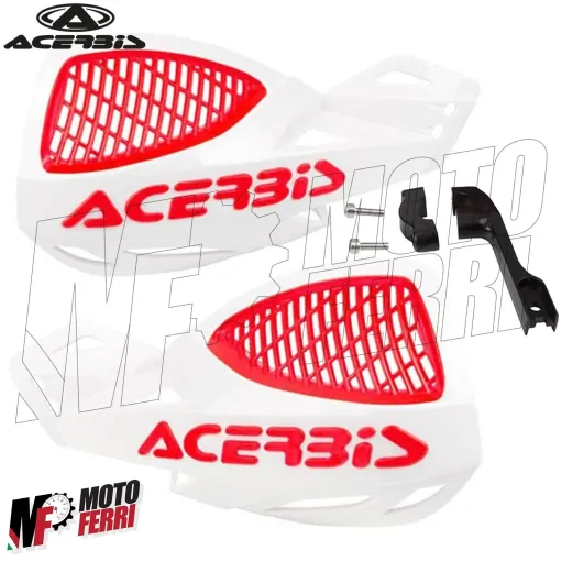MF4515 Paramani Acerbis Uniko Vented Bianco / Rosso Universale Moto Cross Enduro
