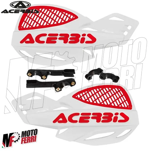 MF4515 Paramani Acerbis Uniko Vented Bianco / Rosso Universale Moto Cross Enduro