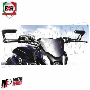 MF4518 Specchietti Bar End da Manubrio FAR F1 Nero Universale per Moto Scooter
