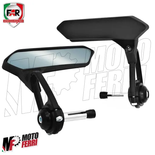 MF4518 Specchietti Bar End da Manubrio FAR F1 Nero Universale per Moto Scooter