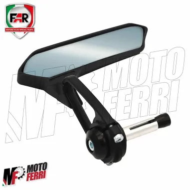 MF4518 Specchietti Bar End da Manubrio FAR F1 Nero Universale per Moto Scooter