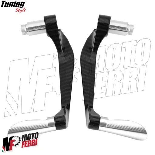 MF4531 Protezione Leva Freno Frizione Cromo Carbon Look Universale Moto Scooter