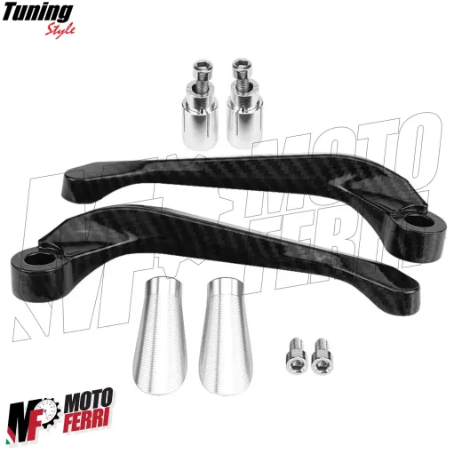 MF4531 Protezione Leva Freno Frizione Cromo Carbon Look Universale Moto Scooter