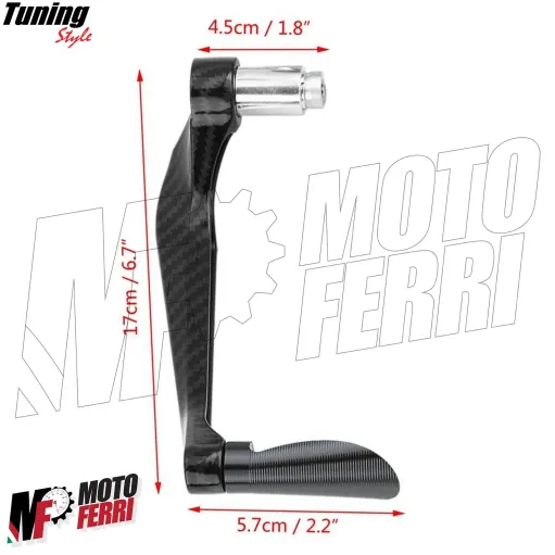 MF4531 Protezione Leva Freno Frizione Cromo Carbon Look Universale Moto Scooter