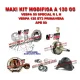 KIT MODIFICA CILINDRO RACING 130 POLINI ALBERO MOTORE CAMPANA APE 50 VESPA 50