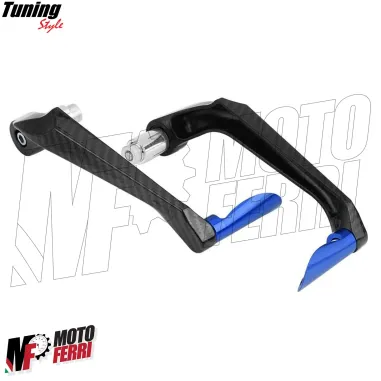 MF4533 - Protezione Leva Freno Frizione Blu Carbon Look Universale Moto Scooter