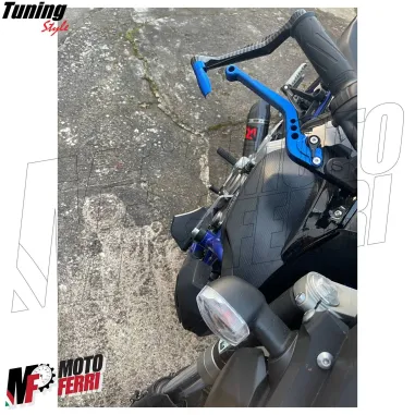 MF4533 - Protezione Leva Freno Frizione Blu Carbon Look Universale Moto Scooter