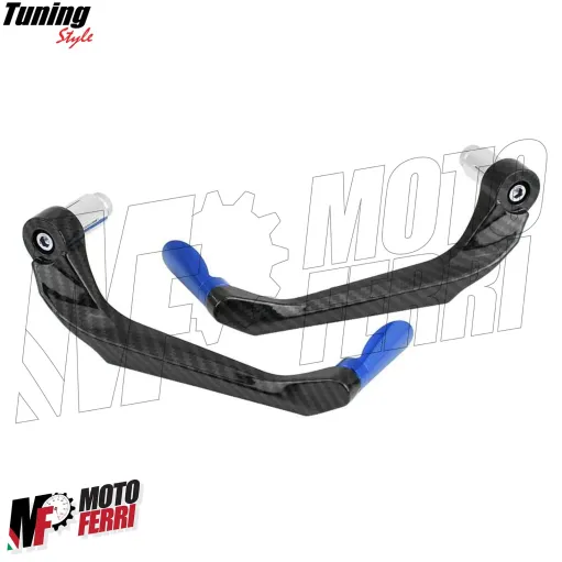 MF4533 - Protezione Leva Freno Frizione Blu Carbon Look Universale Moto Scooter