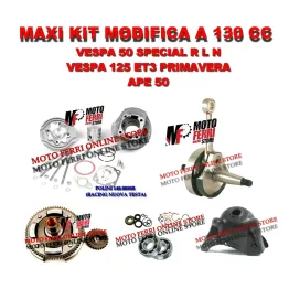 KIT MODIFICA CILINDRO RACING 130 POLINI ALBERO MOTORE CAMPANA VESPA 50 SPECIAL