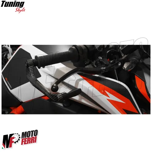 MF4530 - Protezione Leva Freno Frizione Nero Carbon Look Universale Moto Scooter