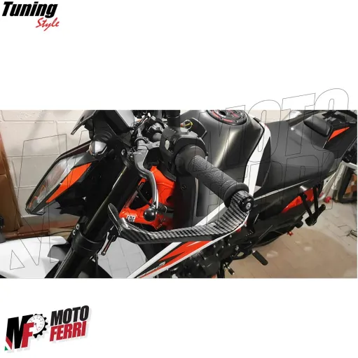 MF4530 - Protezione Leva Freno Frizione Nero Carbon Look Universale Moto Scooter