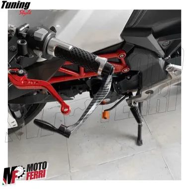 MF4530 - Protezione Leva Freno Frizione Nero Carbon Look Universale Moto Scooter