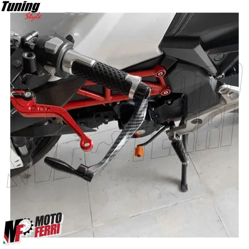 MF4530 - Protezione Leva Freno Frizione Nero Carbon Look Universale Moto Scooter