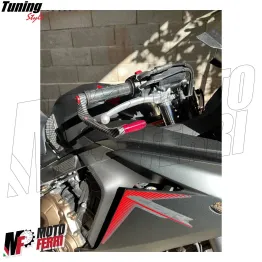 MF4531 Protezione Leva Freno Frizione Rosso Carbon Look Universale Moto Scooter 2