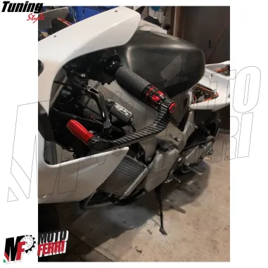 MF4531 Protezione Leva Freno Frizione Rosso Carbon Look Universale Moto Scooter