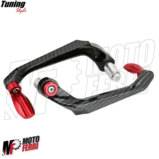 MF4531 Protezione Leva Freno Frizione Rosso Carbon Look Universale Moto Scooter