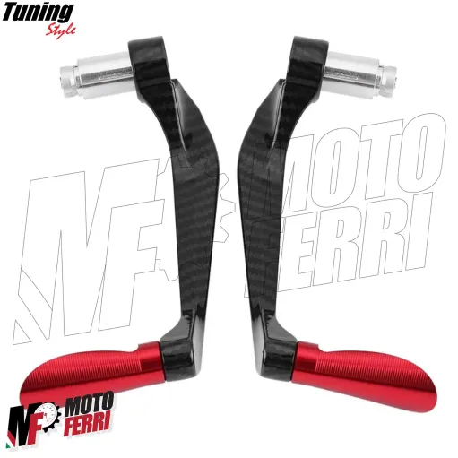 MF4531 Protezione Leva Freno Frizione Rosso Carbon Look Universale Moto Scooter