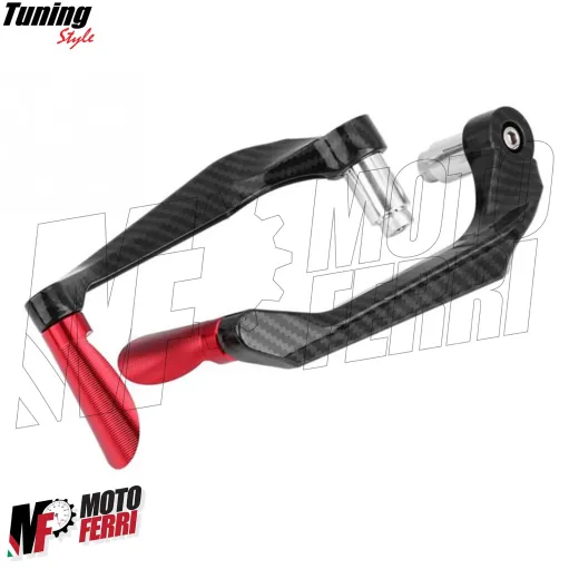MF4531 Protezione Leva Freno Frizione Rosso Carbon Look Universale Moto Scooter