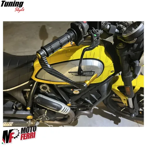 MF4531 Protezione Leva Freno Frizione Oro Carbon Look Universale Moto Scooter