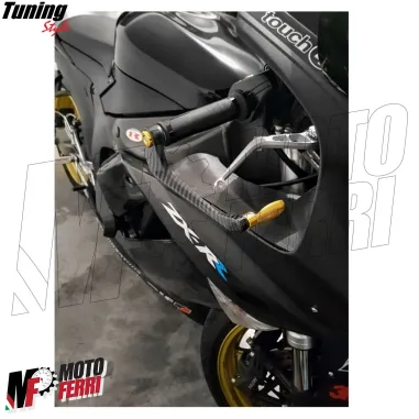 MF4534 Protezione Leva Freno Frizione Oro Carbon Look Universale Moto Scooter