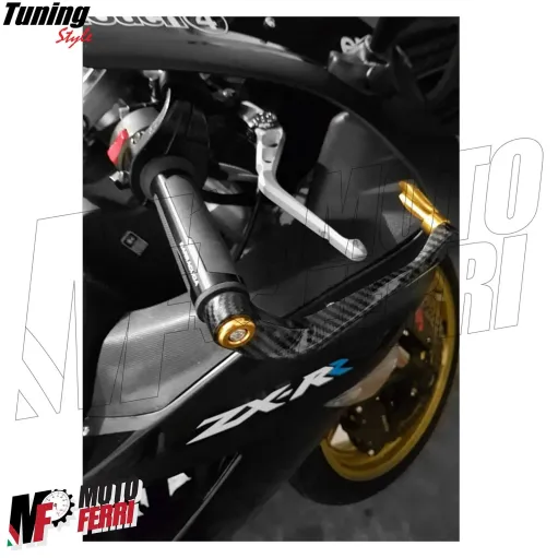 MF4534 Protezione Leva Freno Frizione Oro Carbon Look Universale Moto Scooter