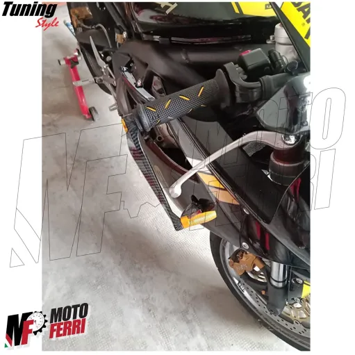 MF4534 Protezione Leva Freno Frizione Oro Carbon Look Universale Moto Scooter