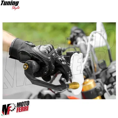 MF4534 Protezione Leva Freno Frizione Oro Carbon Look Universale Moto Scooter