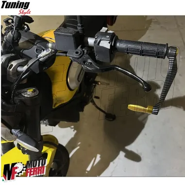 MF4531 Protezione Leva Freno Frizione Oro Carbon Look Universale Moto Scooter