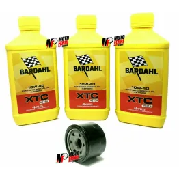 KIT TAGLIANDO 3 LT OLIO BARDAHL XTC C60 10W40 + FILTRO OLIO YAMAHA HONDA DUCATI