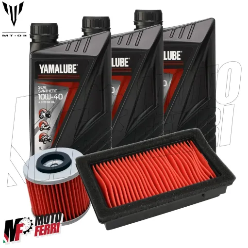 Kit Tagliando 3Lt Olio 10W40 Yamalube + Filtro Olio Aria Yamaha MT03 MT-03 660