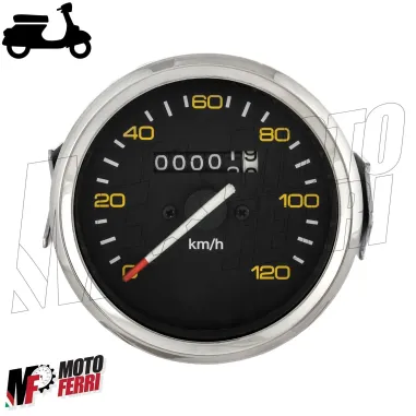 MF4544 Contachilometri Scala 120Km/h Vespa PX PE 125 150 200 Prima Serie Cromato