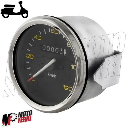 MF4544 Contachilometri Scala 120Km/h Vespa PX PE 125 150 200 Prima Serie Cromato