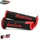 MF4559 - Manopole Domino A450 Nero/Rosso Universale Moto MV Honda Ducati Yamaha