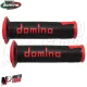 MF4559 - Manopole Domino A450 Nero/Rosso Universale Moto MV Honda Ducati Yamaha