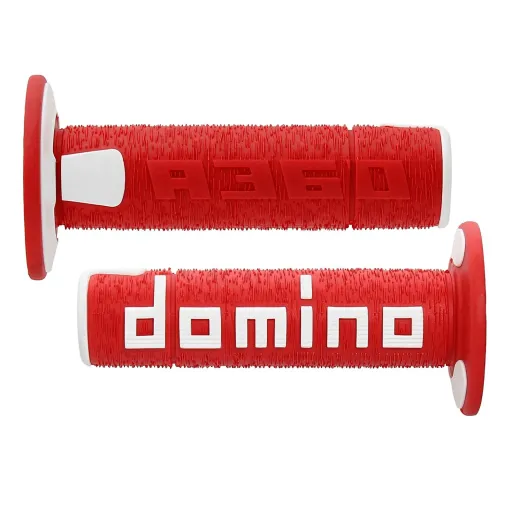 MF4561 Manopole Domino A360 Rosso / Bianco Universali Cross Honda Gasgas KTM