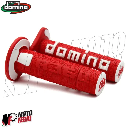 MF4561 Manopole Domino A360 Rosso / Bianco Universali Cross Honda Gasgas KTM