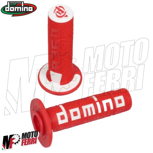 MF4561 Manopole Domino A360 Rosso / Bianco Universali Cross Honda Gasgas KTM