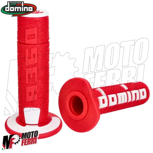 MF4561 Manopole Domino A360 Rosso / Bianco Universali Cross Honda Gasgas KTM