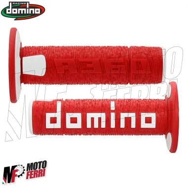 MF4561 Manopole Domino A360 Rosso / Bianco Universali Cross Honda Gasgas KTM